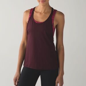 Lululemon All Sport Support Tank Bordeaux Drama / Mountain Peaks Bon Bon